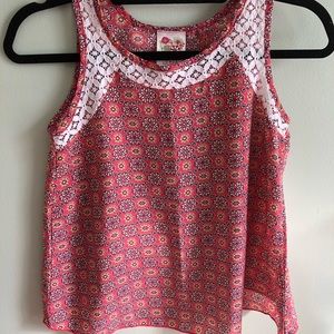 Sleeveless Floral  Girls Top / Blouse Size 12